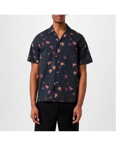 PS by Paul Smith Ps Flower Ss Shrt Sn43 - Black