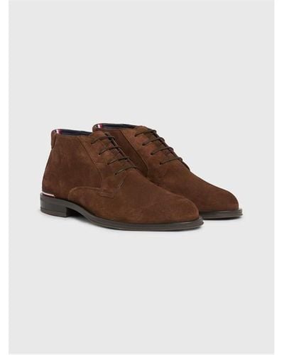 Tommy Hilfiger Suede Lace Up Boots - Brown
