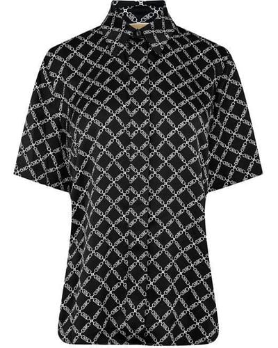 MICHAEL Michael Kors Mmk Empire Shirt Ld42 - Black