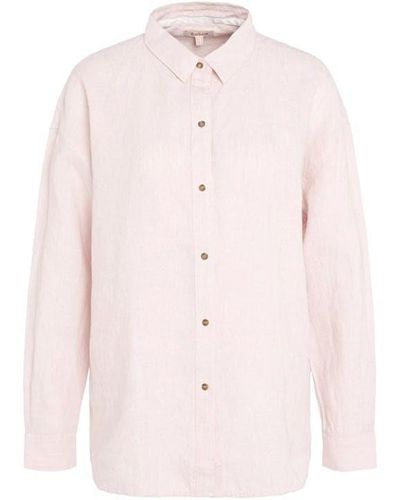 Barbour Hampton Relaxed Linen Shirt - Pink