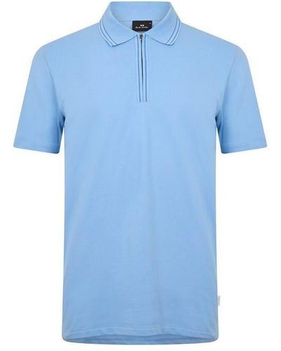 PS by Paul Smith Ps Tipped Zip Polo Sn43 - Blue