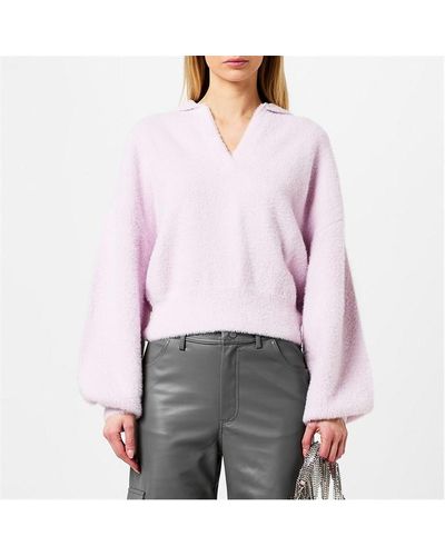 Stine Goya Naia Knitted Jumper With Bell Sleeves - Purple