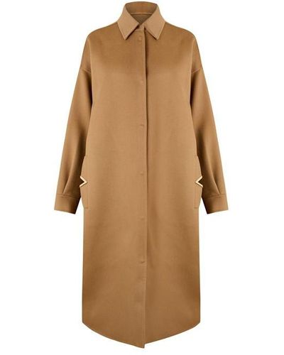 Valentino Embellished Cashmere-blend Coat - Brown