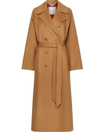 Tommy Hilfiger Wool Df Th Lined Maxi Coat - Brown