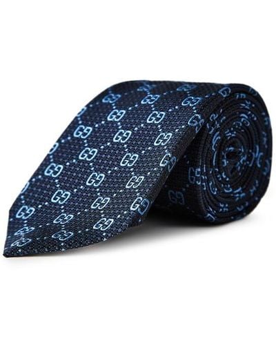 Gucci gg Jacquard Tie - Blue