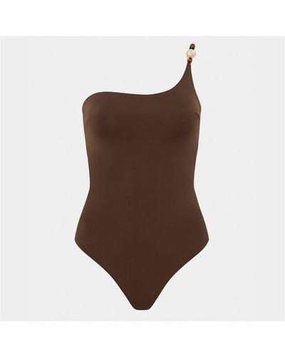 Sir. The Label Jeanne Beaded Swimsuit - Brown