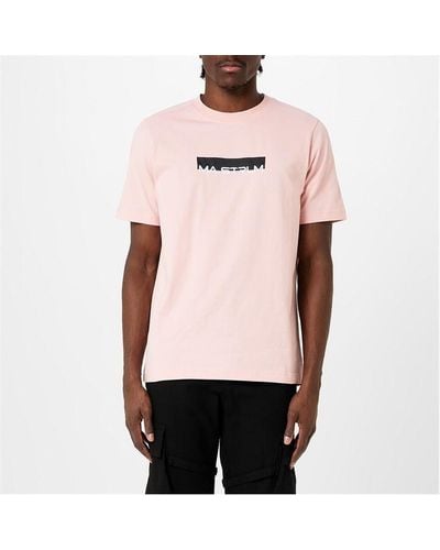 Ma Strum Block Print T Shirt - Pink