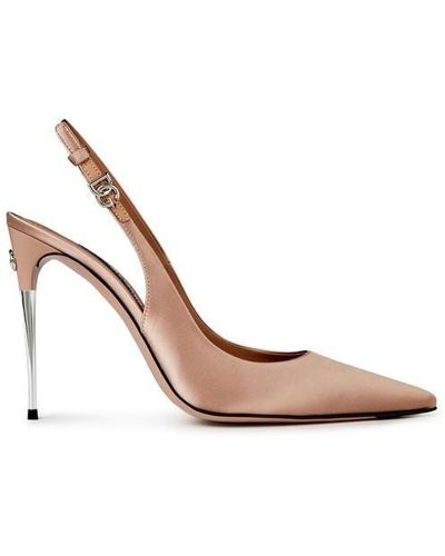 Dolce & Gabbana Satin Slingback Heels - Pink