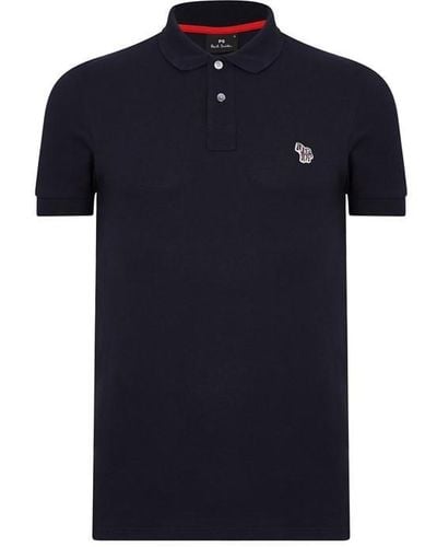 PS by Paul Smith Zebra Short Sleeve Polo Shirt - Blue