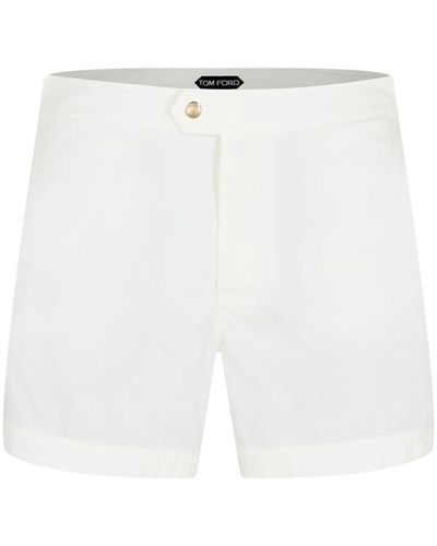 Tom Ford Compact Poplin Swim Shorts - White