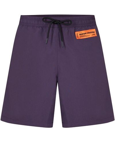 Heron Preston Logo Patch Swim Shorts - Blue