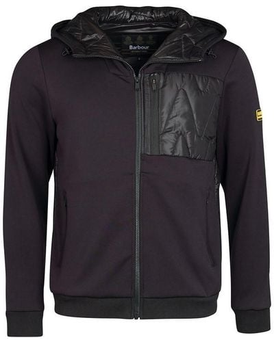 Barbour Racer Hooded Quilted Sweatshirt - Black