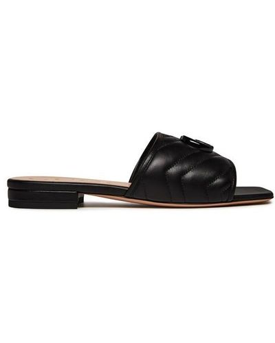 Gucci Double G Slide Sandals - Black