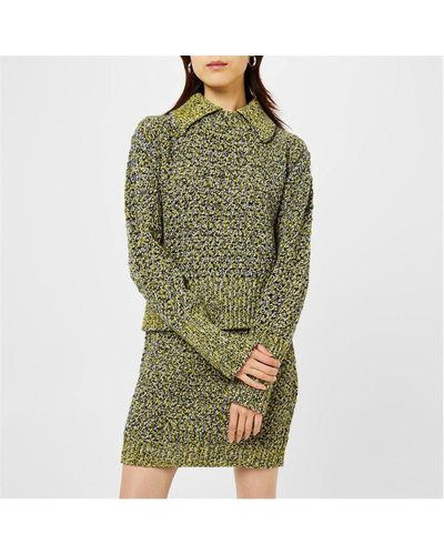 WOOD WOOD Terrie Knit Polo Jumper - Green