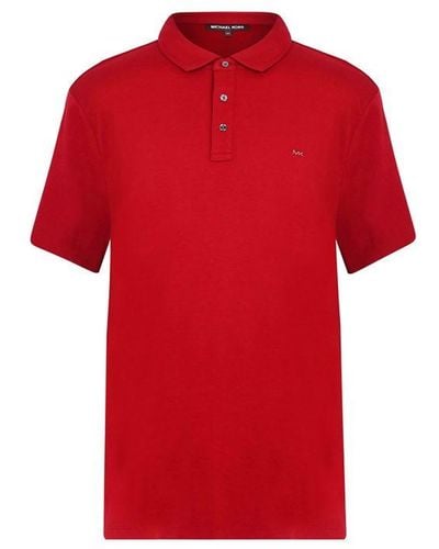 Michael Kors Short Sleeve Sleek Polo Shirt - Red