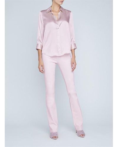 L'Agence Danie Three Quartersleeve Shirt - Pink