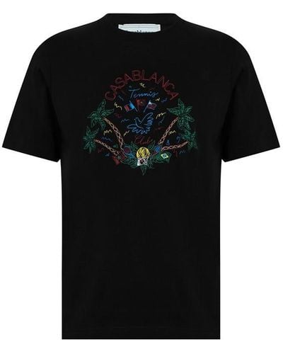Casablancabrand Graphic Print T-shirt - Black