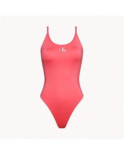 Calvin Klein Scoop Back One-piece Swimsuit - Red