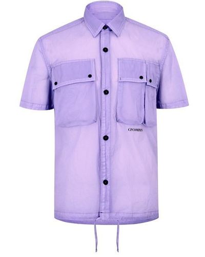 C.P. Company Drawstring Short Sleeve Shirt - Purple