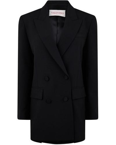 Valentino Val Wool Jacket Ld42 - Black