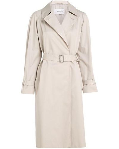 Calvin Klein Essential Trench Coat - Natural