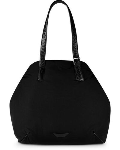 Bottega Veneta Nylon Leather Tote Bag - Black