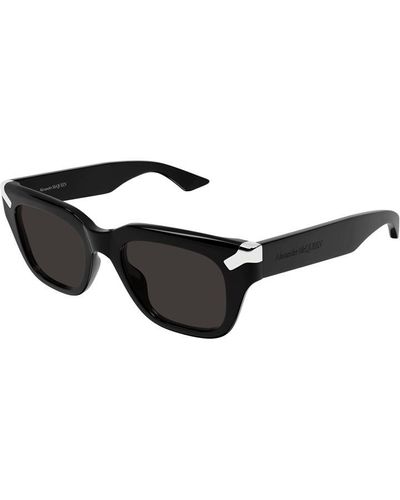 Alexander McQueen Contrasting Hinge Sunglasses - Black