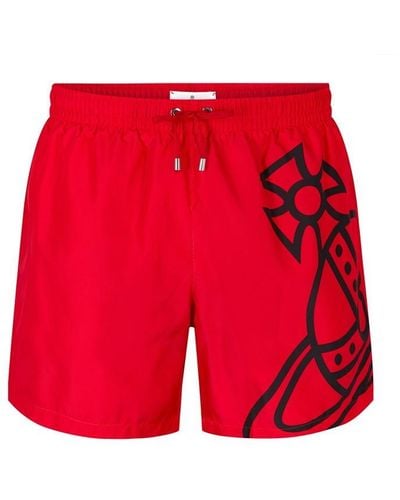 Vivienne Westwood Logo Print Swim Shorts - Red