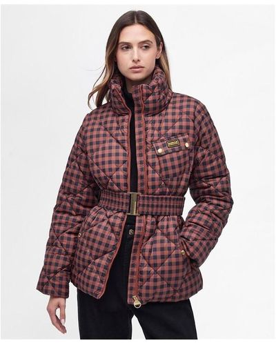 Barbour Printed Aurora Quilted Jacket - Red