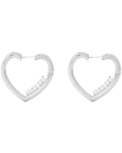 Ambush Mini Heart Hoop Earrings - White