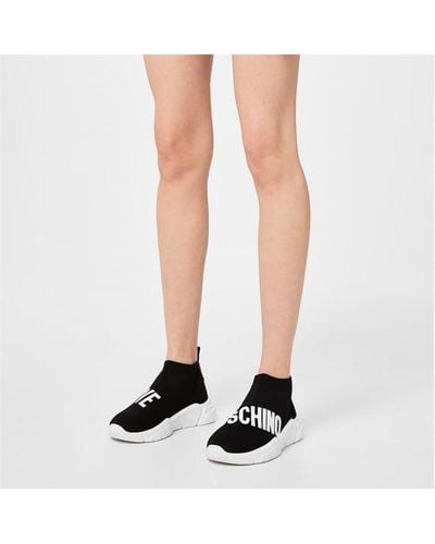 Love Moschino Logo Strap Sock Trainers - Black