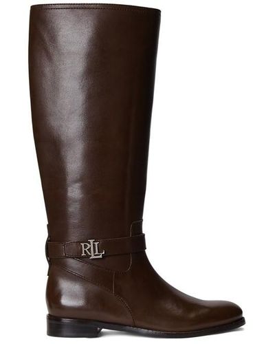 Ralph lauren brown knee high boots Clearance
