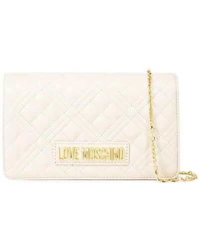 Love Moschino Super Quilted Mini Crossbody Bag - Natural