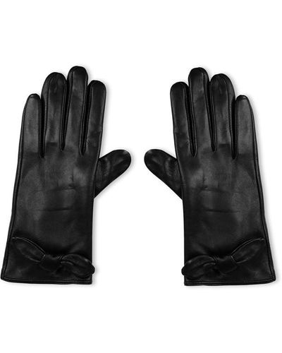 Ted Baker Sophiis Bow Embellished Leather Gloves - Black