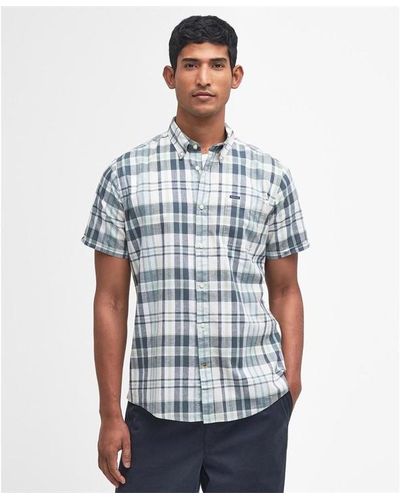 Barbour Alford Tailored Short Sleeve Shirt - Blue