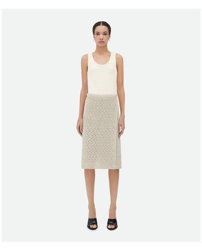Bottega Veneta Textured Midi Skirt - Natural