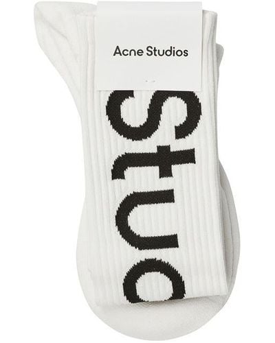 Acne Studios Unisex Long Sock - White