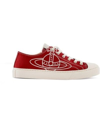 Vivienne Westwood Plimsoll Low Canvas 2.0 Trainers - Red