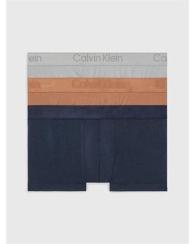 Calvin Klein 3 Pack Low Rise Trunks - Blue