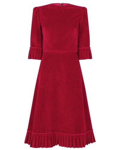 The Vampire's Wife Corduroy Day Dress - Red