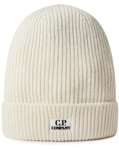 C.P. Company Cp Lambswool Beanie Sn99 - Natural