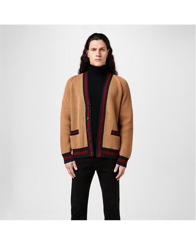 Gucci Knitted Web Cardigan - Brown
