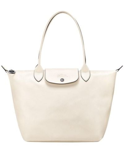 Longchamp Leather Tote Bag - White