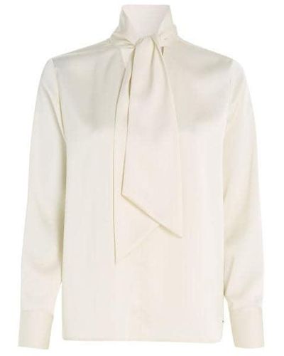 Calvin Klein Shine Tie Blouse - White