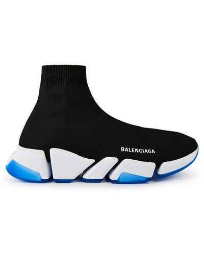 Balenciaga Speed 2.0 Clear Sole Recycled Knit Trainers - Black
