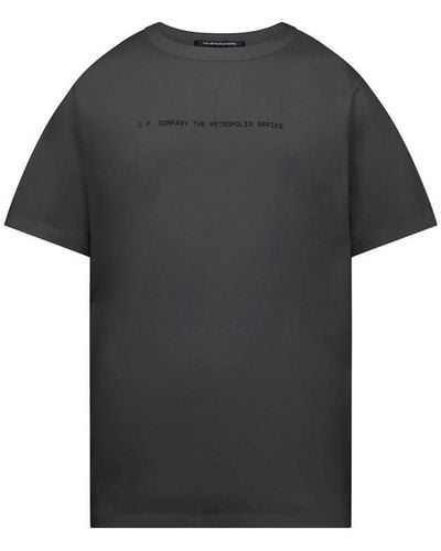 CP COMPANY METROPOLIS Mercerized Graphic T-shirt - Black