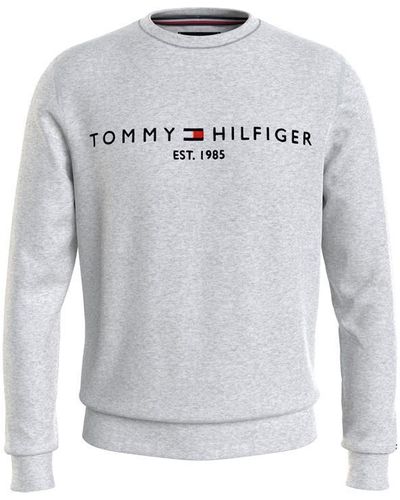 Tommy Hilfiger Logo Crew Sweatshirt - Grey
