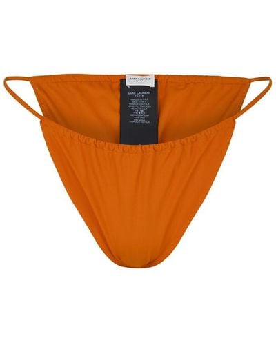 Saint Laurent Drawstring Tanga Bikini Bottoms - Orange