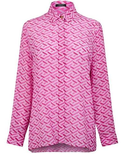 Versace La Greca Print Shirt - Pink