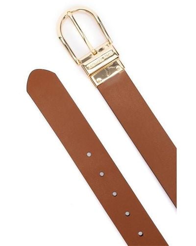 MICHAEL Michael Kors Leather Logo Belt - Brown
